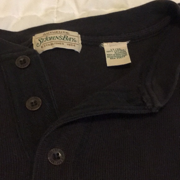 St John’s Bay 3/4 Button Henley, Navy Men’s L - Picture 2 of 2